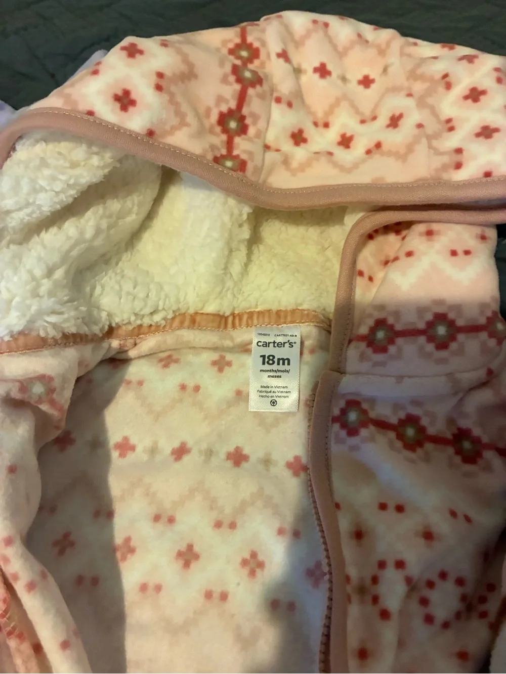 Carter's Red & Green Fair Isle Footed One-Piece Pajamas